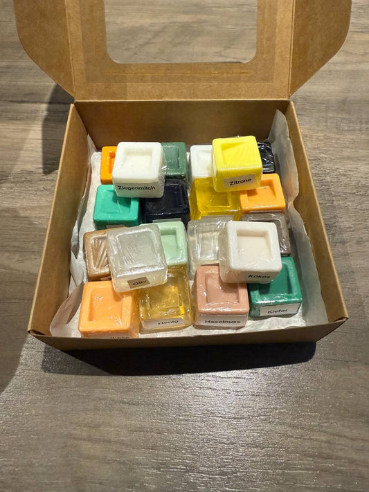 Probierbox – 20 handgemachte Mini-Seifen | Alle Düfte zum testen